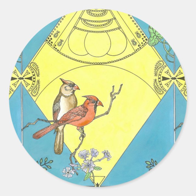 Kardinal-Aufkleber Runder Aufkleber (Vorderseite)