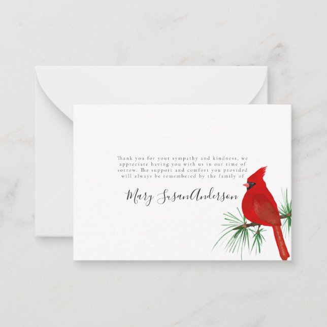 KARDINAL-Beerdigung-Gedenkstein des HAUSHALTS Mitteilungskarte (Vorderseite)