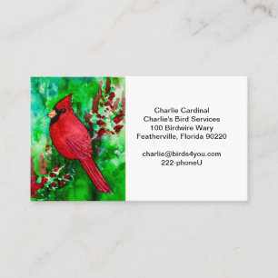 Kardinal Bird Business Card Bird Watching Visitenkarte