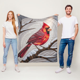 Kardinal Bird Fleece Blanket - Roter Kardinal auf