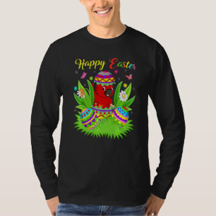 Kardinal Bird Floral Easter Ei Gewitter Kardinal E T-Shirt