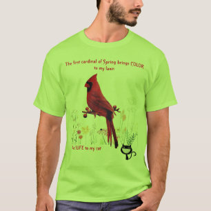 Kardinal Bird Funny Cat Lover's T-Shirt