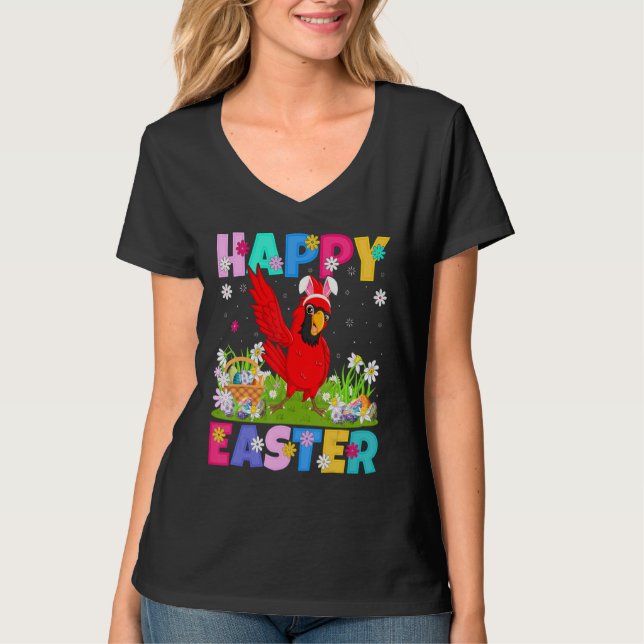 Kardinal Bird Happy Osterfest Sonniger Kardinal Os T-Shirt (Vorderseite)