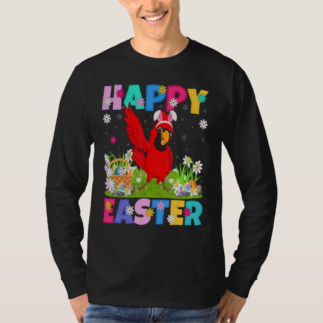 Kardinal Bird Happy Osterfest Sonniger Kardinal Os T-Shirt (Vorderseite)