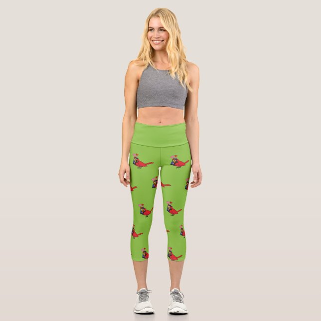 Kardinal Bird Liebe Paarung von Anrufen Capri Leggings (Vorderseite)