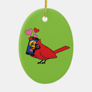 Kardinal Bird Liebe Paarung von Anrufen Keramik Ornament