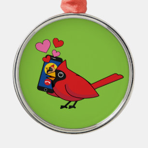 Kardinal Bird Liebe Paarung von Anrufen Ornament Aus Metall
