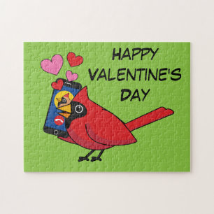Kardinal Bird Liebe Paarung von Anrufen Text hin Puzzle