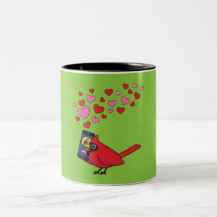 Kardinal Bird Liebe Paarung von Anrufen Zweifarbige Tasse