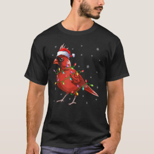 Kardinal Bird Lighting Santa Northern Kardinal Chr T-Shirt