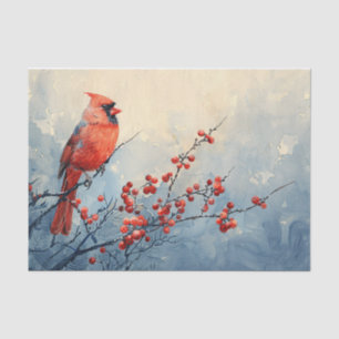 Kardinal Bird Red Berries Entdeckungsreise Seidenpapier