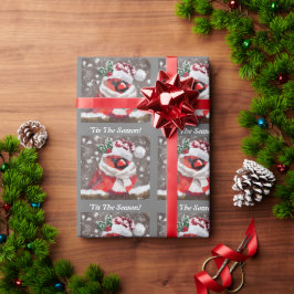 Kardinal Bird Scarf & Hat zu Weihnachten Geschenkpapier