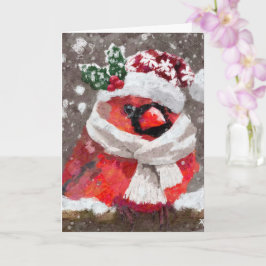 Kardinal Bird Scarf & Hat zu Weihnachten Karte
