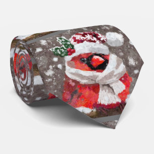 Kardinal Bird Scarhat Schnee Weihnachten Saison Krawatte