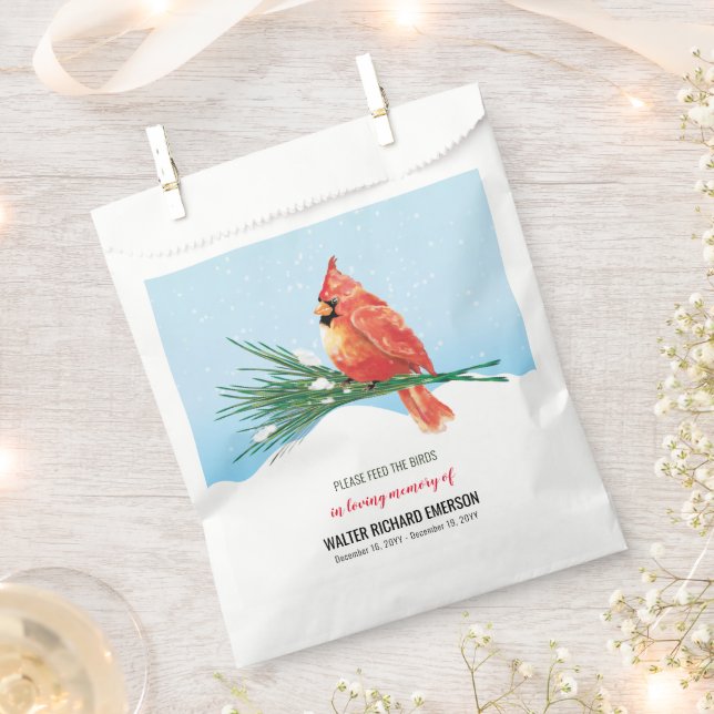 Kardinal Bird Seed Packet Beerdigung Memorial Geschenktütchen (Ausgeschnitten)