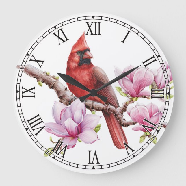 Kardinal-Bird-Wall-Uhr Große Wanduhr (Vorderseite)