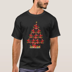 Kardinal Bird Xmas Tree Lighting Kardinal Christma T-Shirt