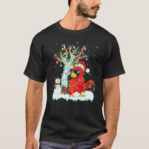 Kardinal Bird Xmas Tree Lighting Santa Kardinal Ch T-Shirt