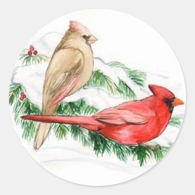Kardinal Birds Art Sticker (Vorderseite)
