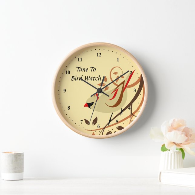 Kardinal Birdwatcher Clock Uhr (Zuhause)