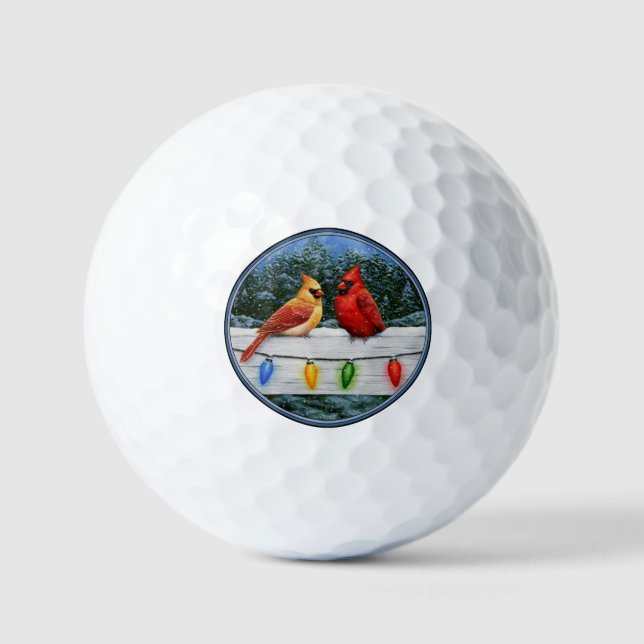 Kardinal Birnen und Weihnachtsbeleuchtung Golf Bal Golfball (Vorderseite)