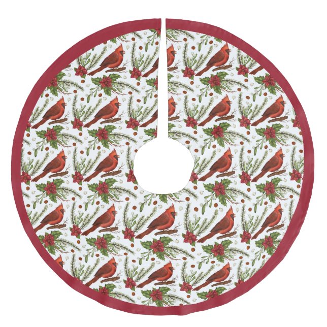 Kardinal-Bürsten-Polyester-Weihnachtsbaum-Unterlag Polyester Weihnachtsbaumdecke (Vorderseite)
