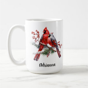 Kardinal Couple Red Birds Nature Kaffeetasse