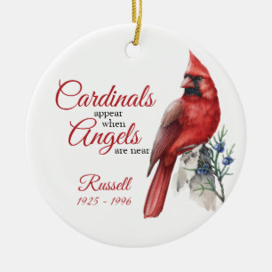 Kardinal-Erinnerungsornament mit individuellem Nam Keramik Ornament