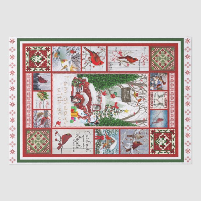 Kardinal erscheinen, wenn Engel nahe Geschenke sin Seidenpapier (Vorderseite)