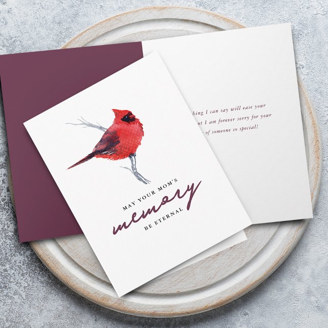 Kardinal Eterner Speicher Personalisiertes Beileid Karte (Cardinal Eternal Memory Personalized Sympathy Card)