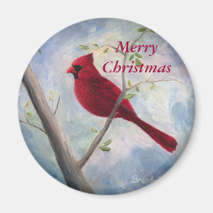 Kardinal, frohe Weihnacht-Magnet Magnet