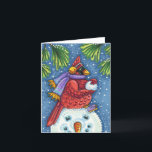 KARDINAL GARANTIERT SNOWMAN, CHRISTMAS REDBIRD Bla Karte<br><div class="desc">MIT SNOWBALLEN UMGEBEN. HUMOROUS KARDINAL (unbedruckte Innenseite) KARTE/ENVELOPE *Anpassen ... Suchen Sie nach passenden Elementen Susan Brack Designs</div>