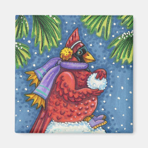KARDINAL GARANTIERT SNOWMAN, NIEDLICHE CHRISTMAS R MAGNET
