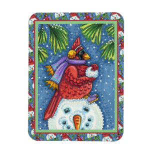 KARDINAL GARANTIERT SNOWMAN, NIEDLICHE CHRISTMAS R MAGNET