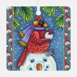 KARDINAL GARANTIERT SNOWMAN, NIEDLICHE CHRISTMAS R ORNAMENT AUS METALL