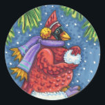 KARDINAL GARANTIERT SNOWMAN, NIEDLICHE CHRISTMAS R RUNDER AUFKLEBER<br><div class="desc">MIT SNOWBALLEN UMGEBEN. HUMOROUS KARDINAL STICKERS *Anpassen ... Suchen Sie nach passenden Elementen Susan Brack Designs</div>