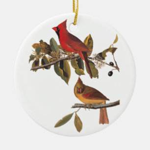 Kardinal Grosbeak Birds Vintag Audubon Buchzeichen Keramik Ornament