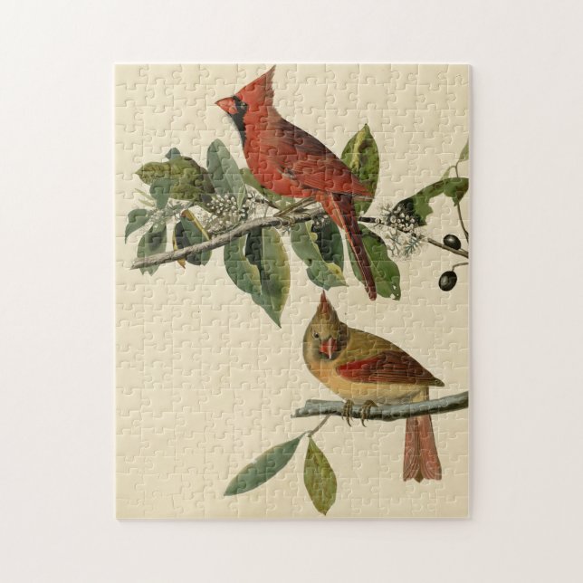 Kardinal Grosbeak von Audubons Vögeln von Amerika Puzzle (Vertikal)