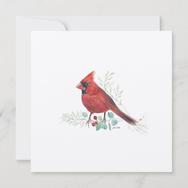 Kardinal Holiday Art Feiertagskarte (Vorderseite)