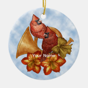 Kardinal Horn-Ornament Keramik Ornament
