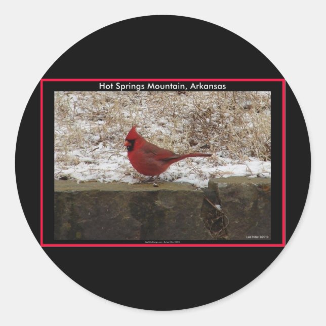 Kardinal Hot Springs Nat. Park Mountain AR Geschen Runder Aufkleber (Vorderseite)