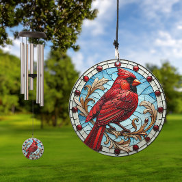 Kardinal im Glass-Stil Windspiel