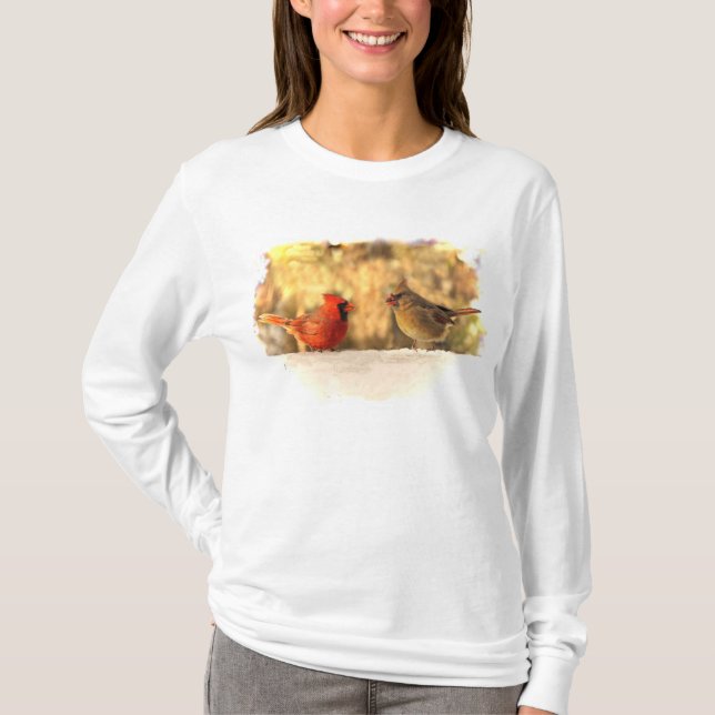 Kardinal im Herbst-Shirt T-Shirt (Vorderseite)