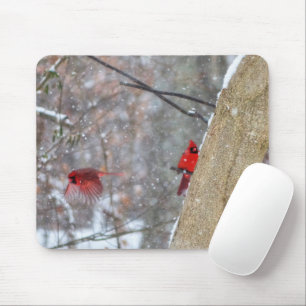Kardinal im Schnee Mousepad