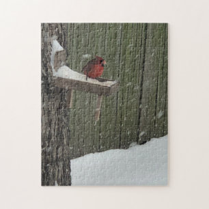 Kardinal im Schnee Puzzle