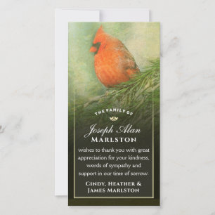 Kardinal im Spruce 4x8 Beileid Vielen Dank Dankeskarte