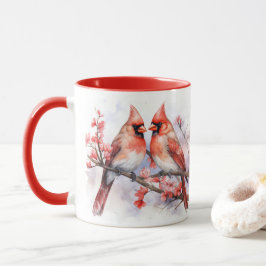 Kardinal im Winter 1 Tasse