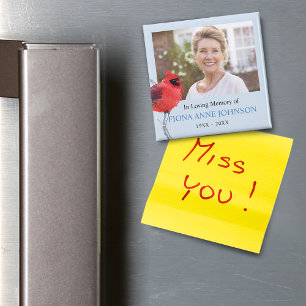 Kardinal In Loving Memory Gedenkfoto Magnet