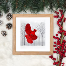 Kardinal in Snowy Winter Art