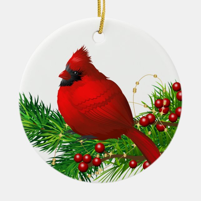 Kardinal-Keramik-Ornament Keramik Ornament (Vorne)